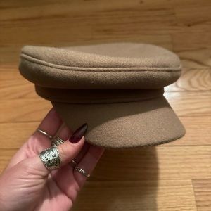 Womens Biege Paperboy Captain Hat